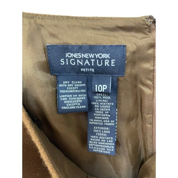 Jones New York 100% Wool Fringe Skirt Brown Size 10 Petite Western - Picture 2 of 6